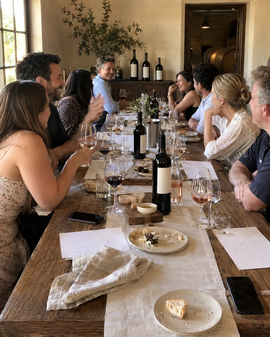 People seated around a table